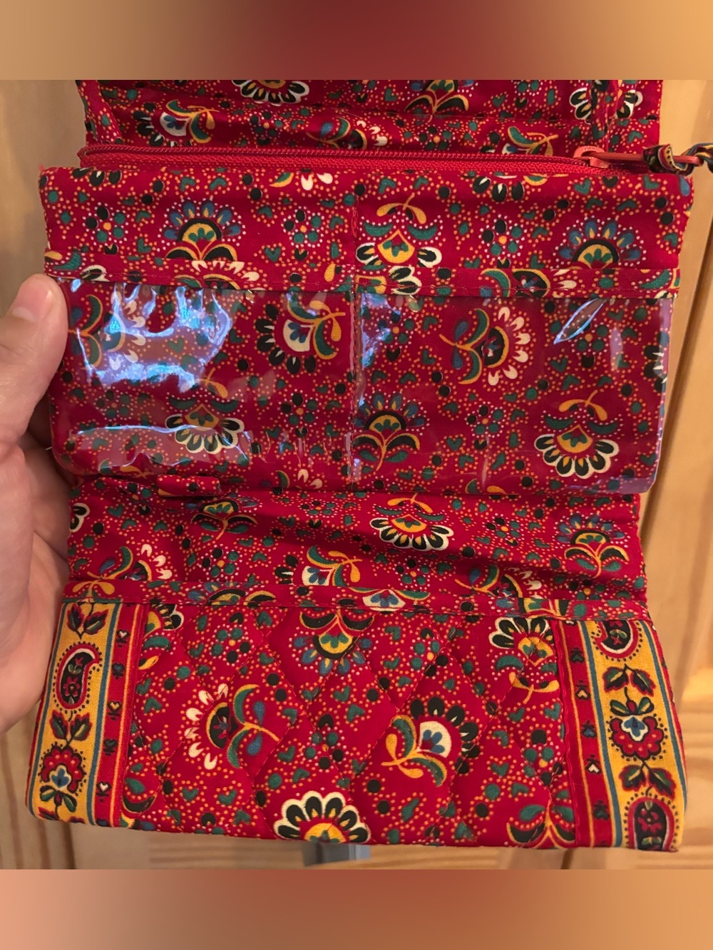 Vera Bradley Red Floral Quilted Crossbody Bag - Retired Pattern - Picture 10 of 12